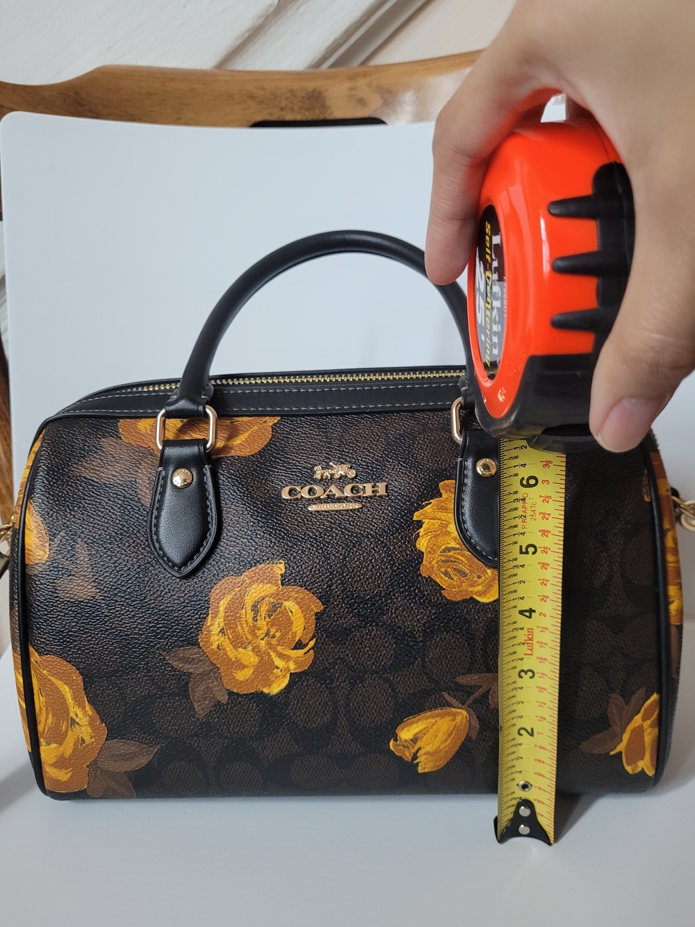 Coach Rowan Satchel Bag in Signature Canvas with Floral Print - Picture 9 of 16